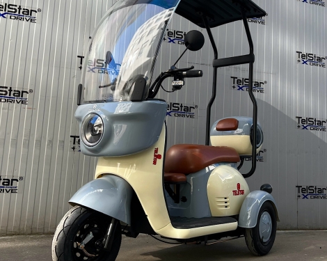 Електрическа триколка тип VESPA STYLE ROOF с покрив 60V 1500W