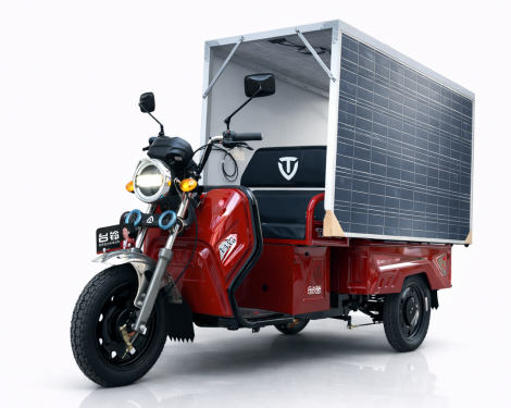Карго електрическа триколка TELSTAR със соларен фургон Нов модел 2026
